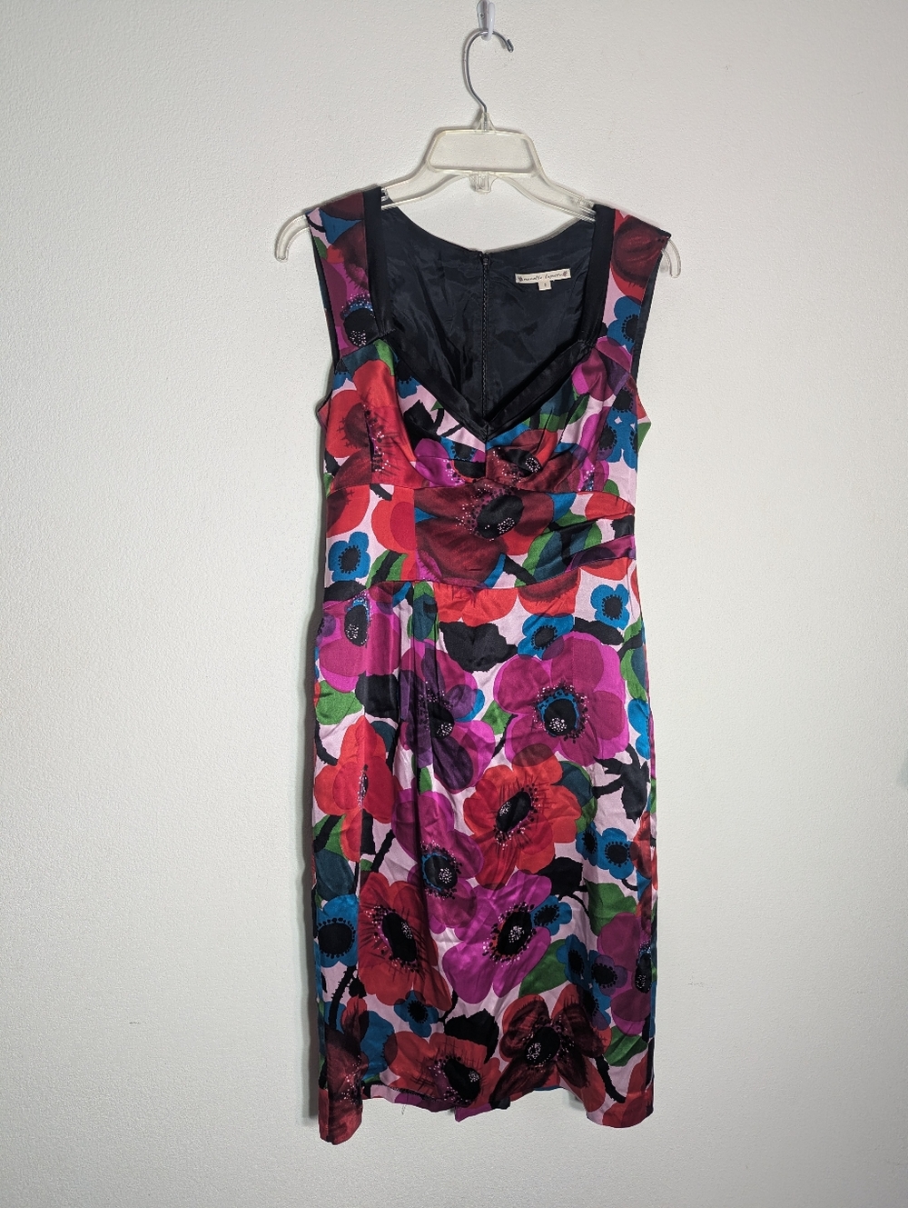 Nanette Lepore Womens Dress 100% Silk Floral Vibrant Coquette Multi-Color Size 6